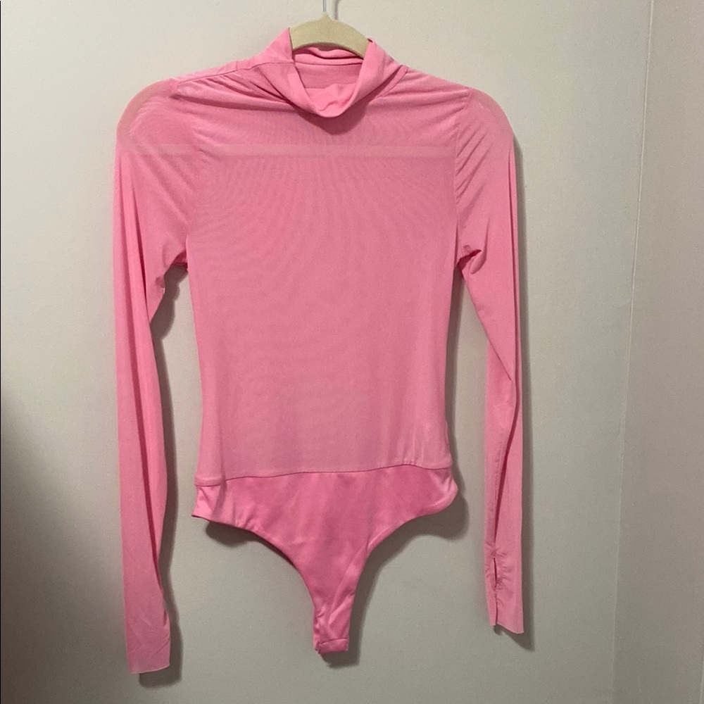 NWOT! AFRM Pink Sheer Mesh Bodysuit